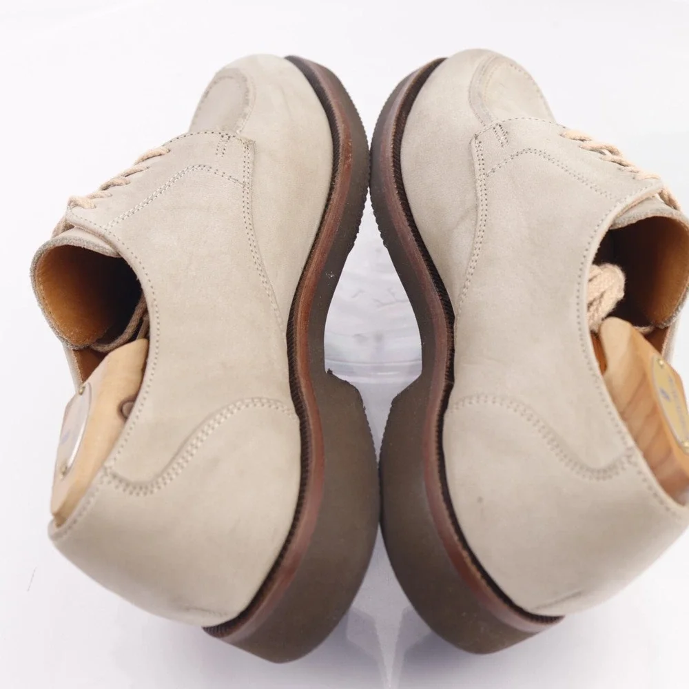 VTG USA Cole Haan Mens White Bucks Size 8.5 M Oxford Dress Shoes Vibram Gum Sole